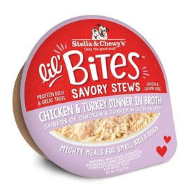 Stella & Chewy's Stella & Chewy's Lil' Bites Dog Stew | Chicken & Turkey Dinner in Broth 2.7 oz single