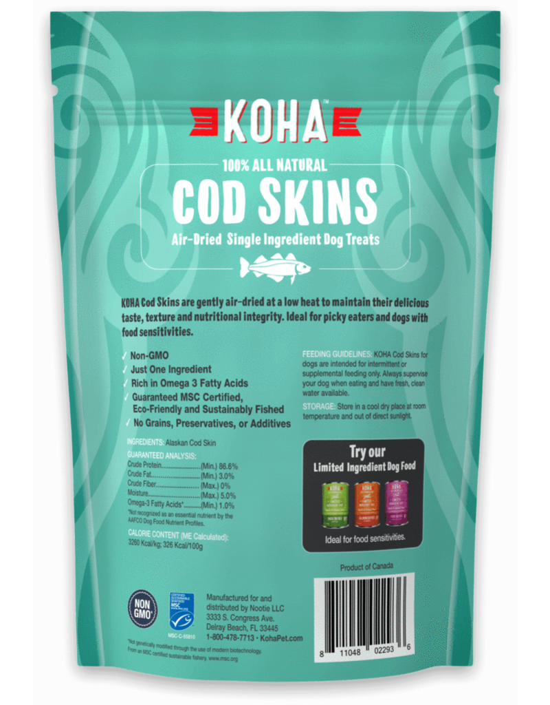 Koha Koha Air Dried Dog Treats | Cod Skins 2.5 oz
