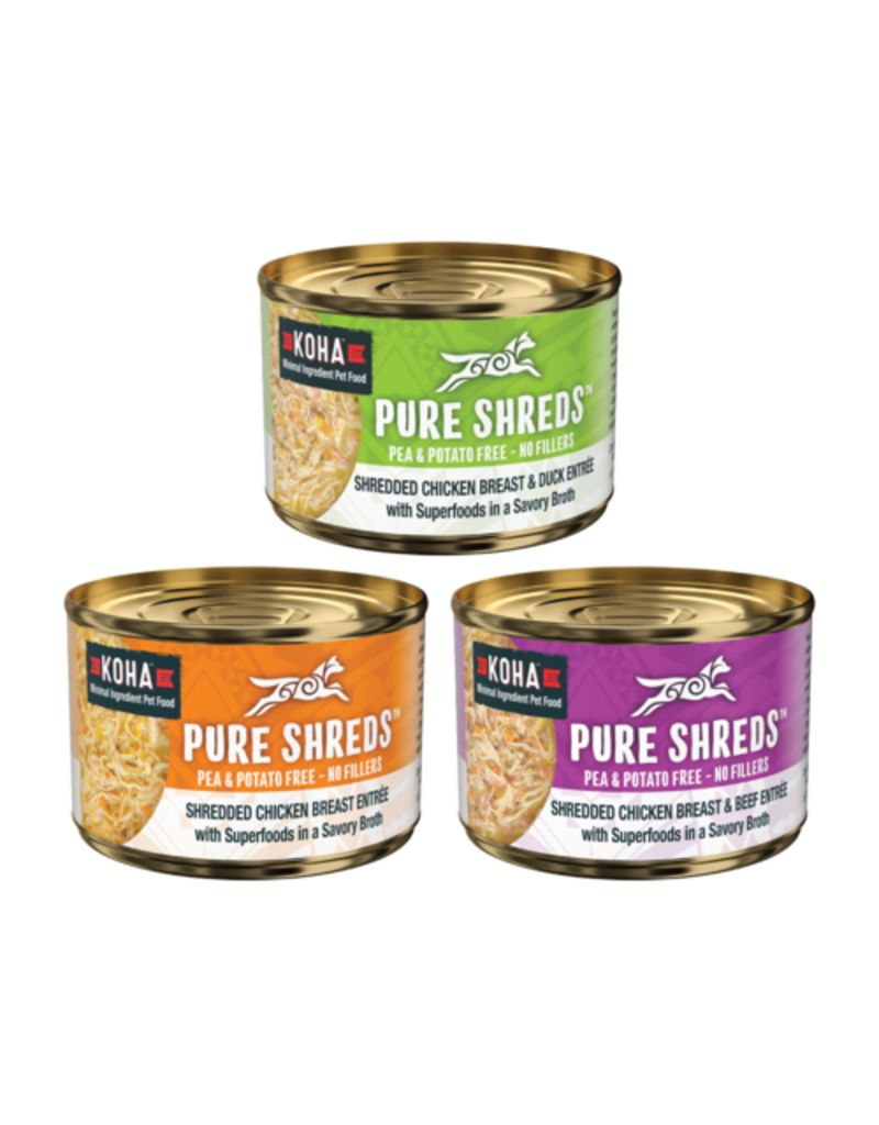 Koha Koha Pure Shreds Canned Dog Food | Chicken & Duck 5.5 oz single