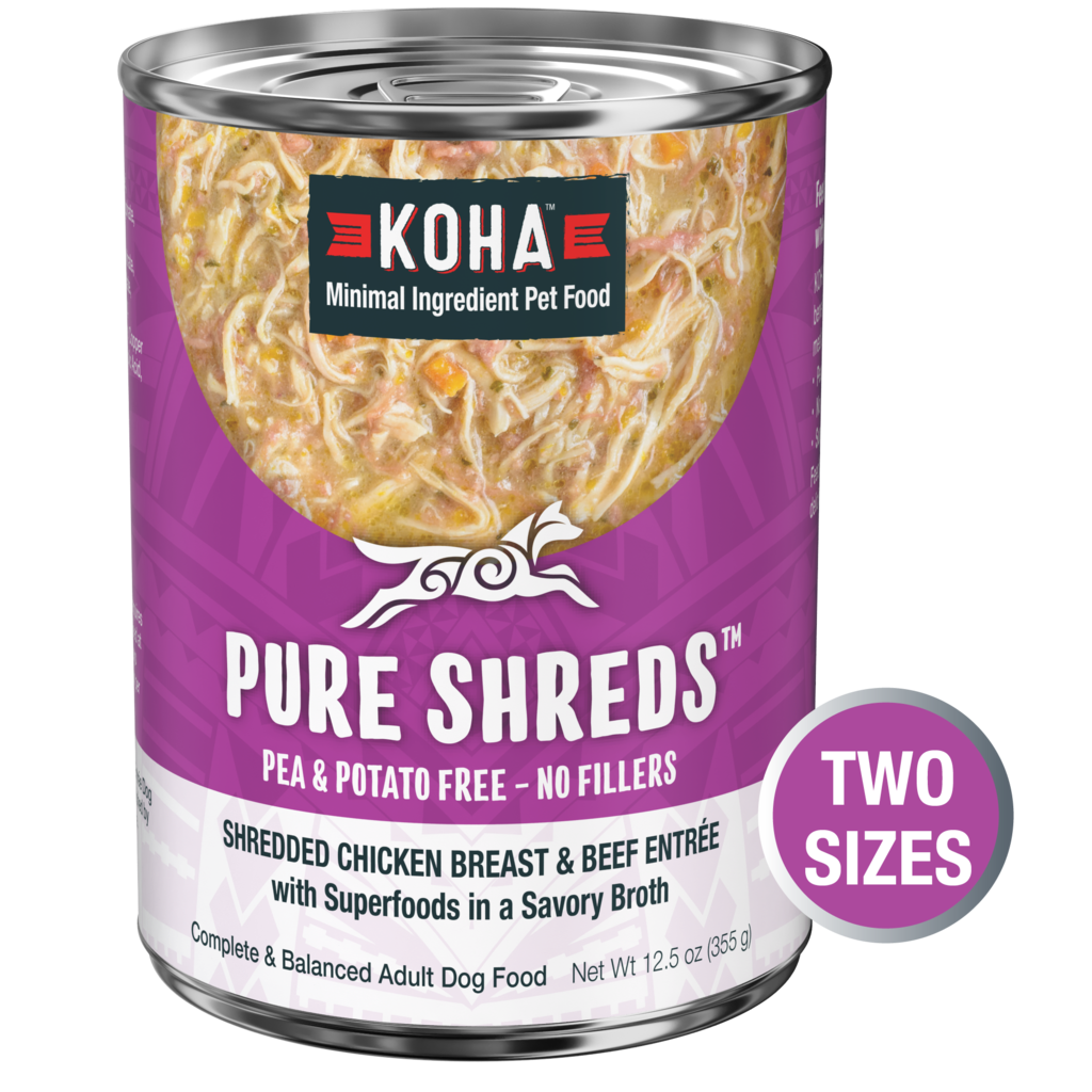 Koha Pure Shreds Canned Dog Food Chicken & Beef 12.5oz-The Pet