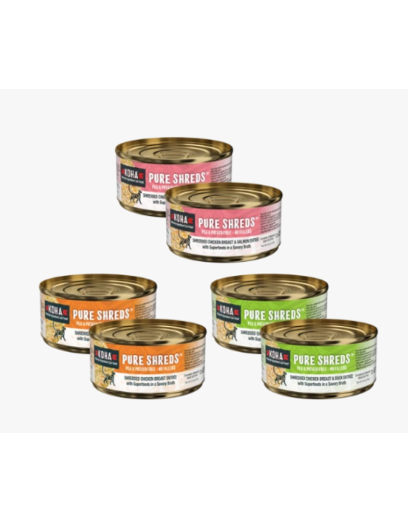 Koha Koha Pure Shreds Canned Cat Food | Chicken & Duck 5.5 oz CASE