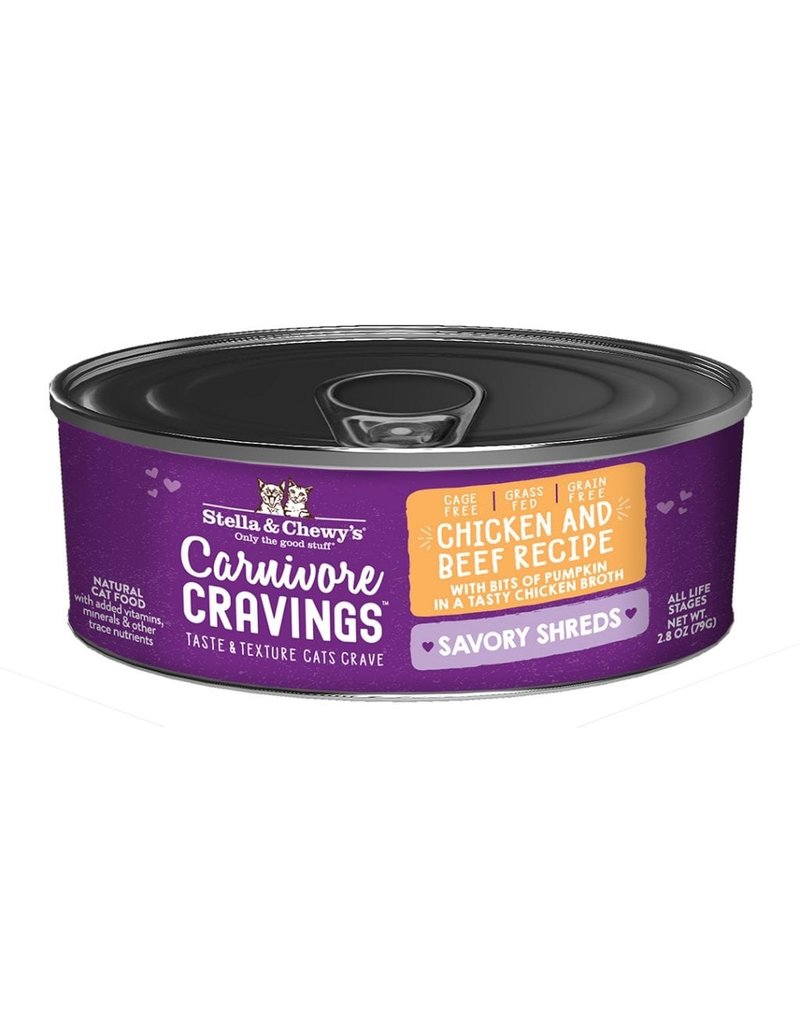Stella & Chewy's Stella & Chewy's Carnivore Cravings Savory Shreds Canned Cat Food | Chicken & Beef 2.8 oz CASE
