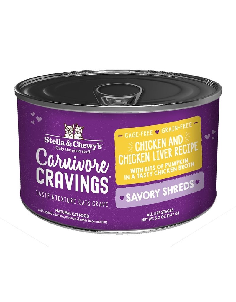 Stella & Chewy's Stella & Chewy's Carnivore Cravings Savory Shreds Canned Cat Food | Chicken & Chicken Liver 5.2 oz CASE