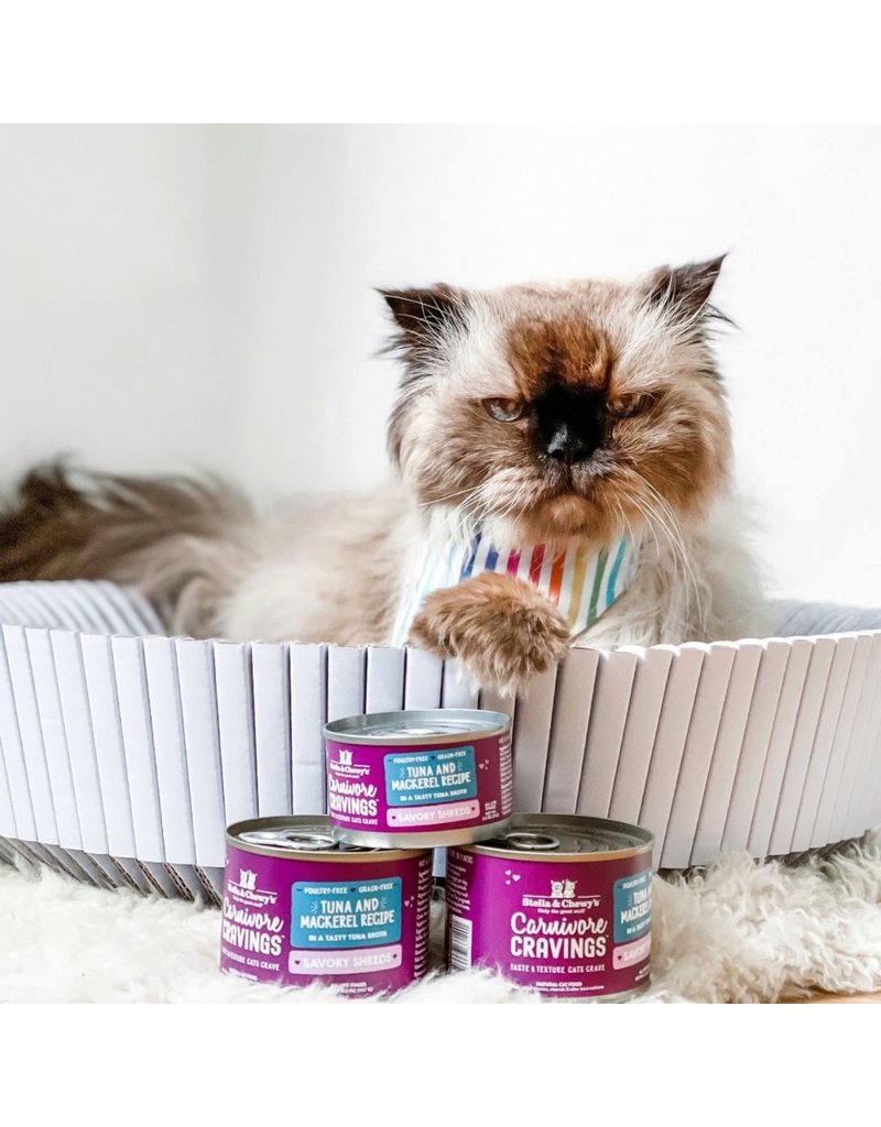 Stella & Chewy's Stella & Chewy's Carnivore Cravings Savory Shreds Canned Cat Food | Tuna & Mackerel 5.2 oz CASE