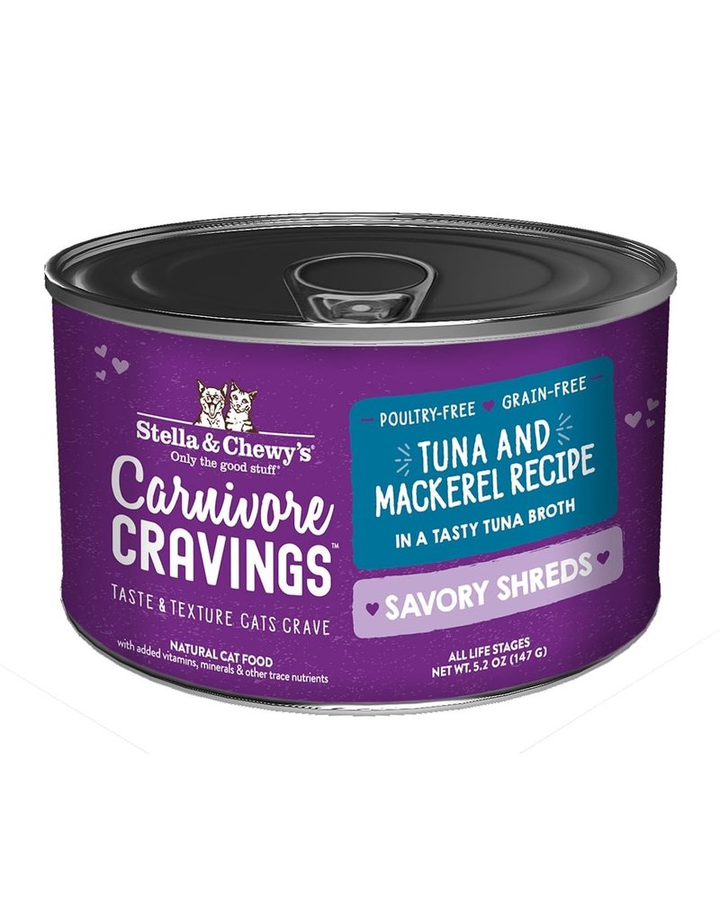 Stella & Chewy's Stella & Chewy's Carnivore Cravings Savory Shreds Canned Cat Food | Tuna & Mackerel 5.2 oz CASE