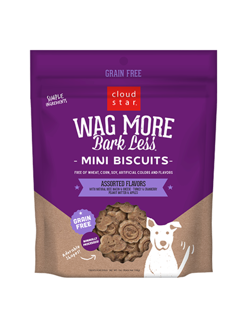 Cloud Star Cloud Star Wag More Bark Less GF Mini Biscuits Assorted Flavors 7 oz