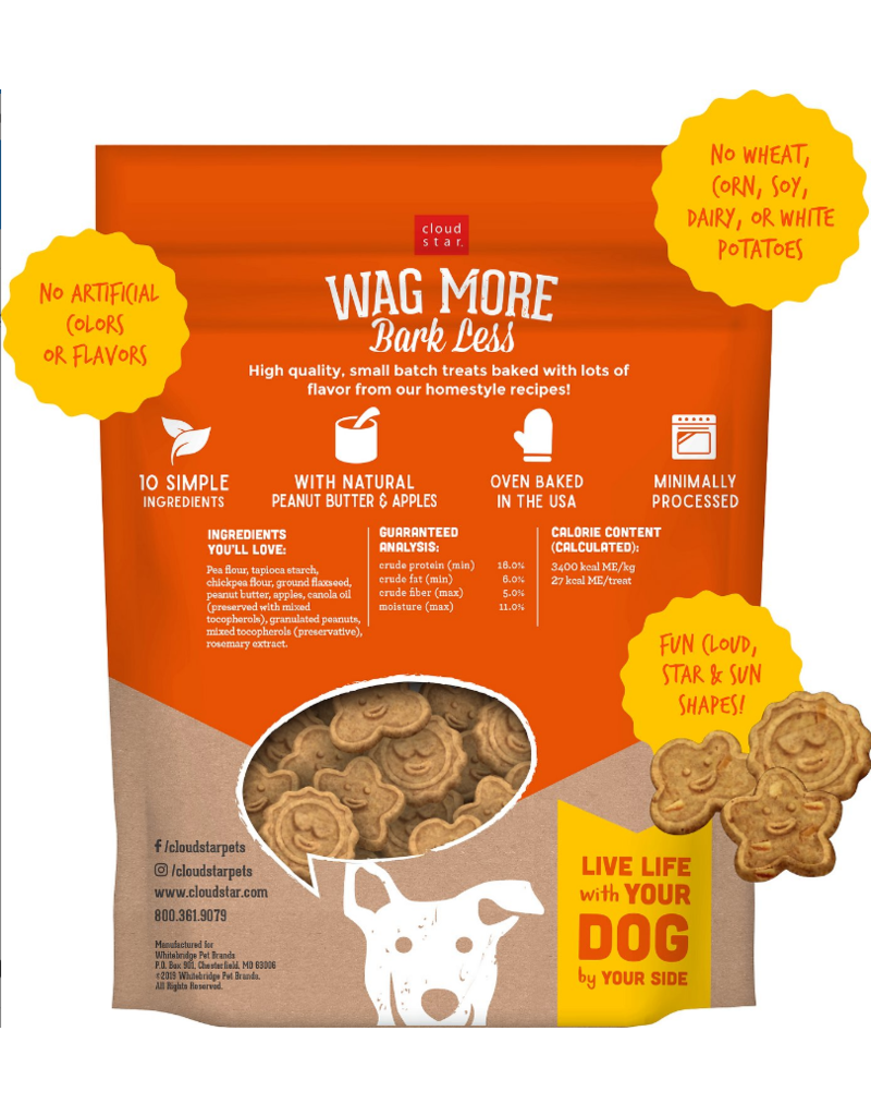 Cloud Star Cloud Star Wag More Bark Less GF Biscuits Peanut Butter & Apples 2.5 lbs