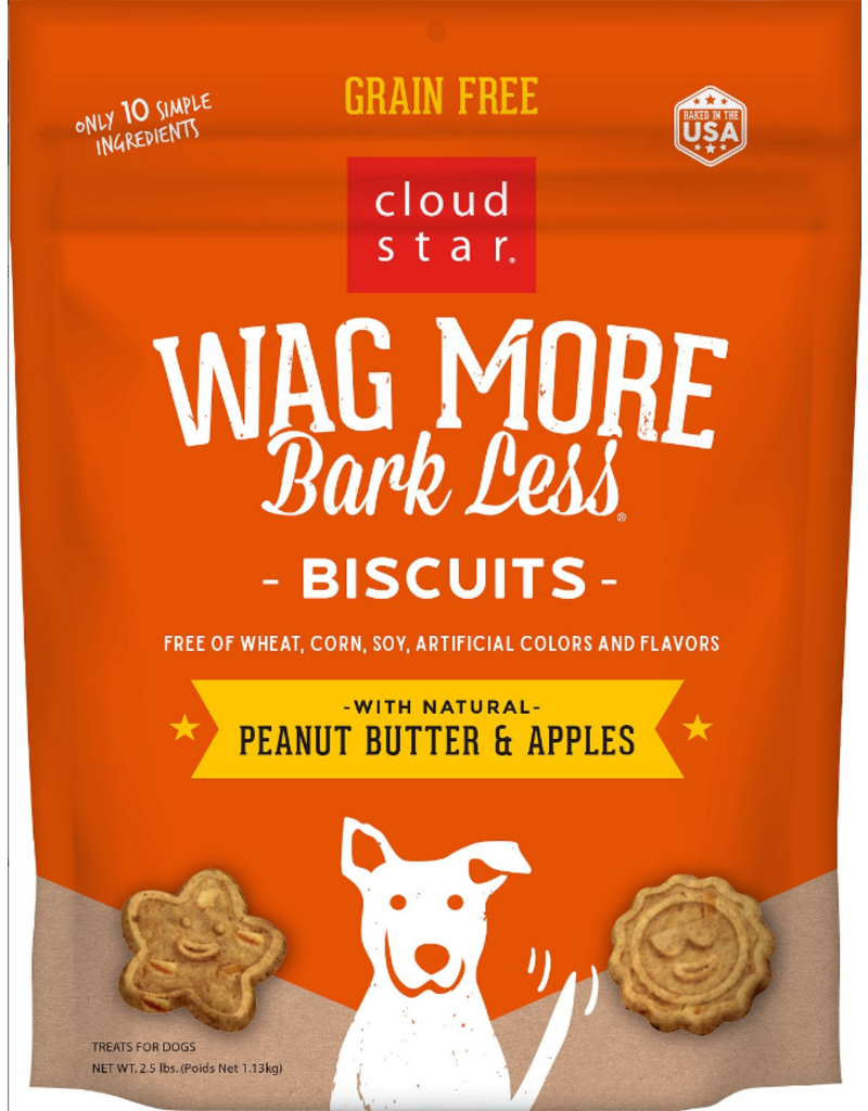 Cloud Star Cloud Star Wag More Bark Less GF Biscuits Peanut Butter & Apples 2.5 lbs