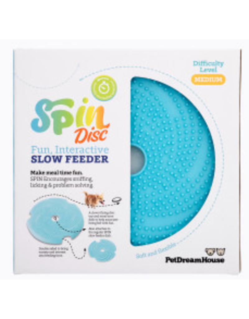 PetDreamHouse Pet Dream House SPIN Interactive Feeder | Lick Frisbee Blue