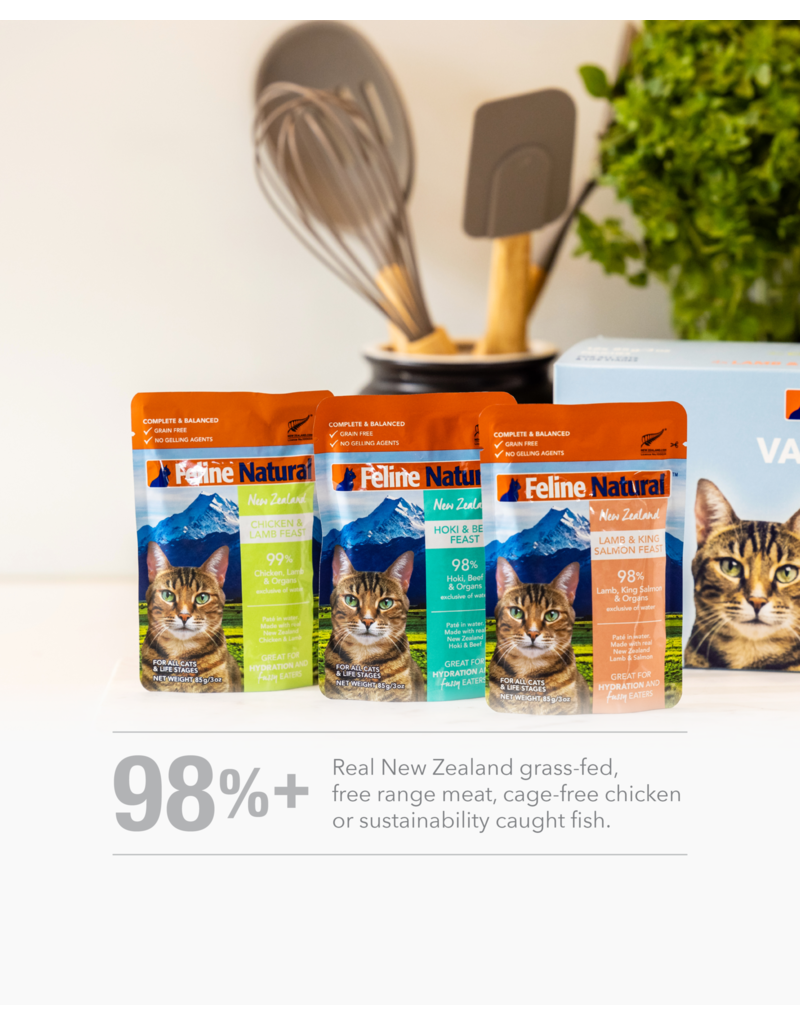 Feline Natural Feline Natural Cat Food Pouches | Hoki & Beef 3 oz CASE