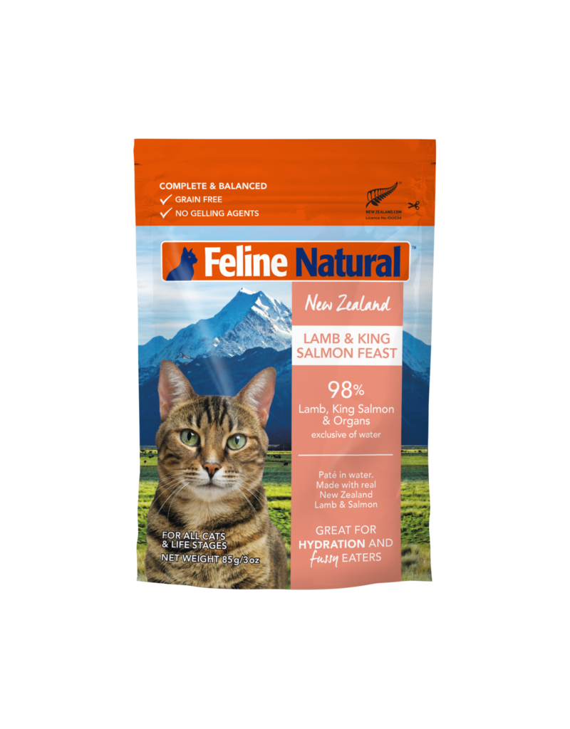 Feline Natural Feline Natural Cat Food Pouches | Lamb & Salmon 3 oz CASE