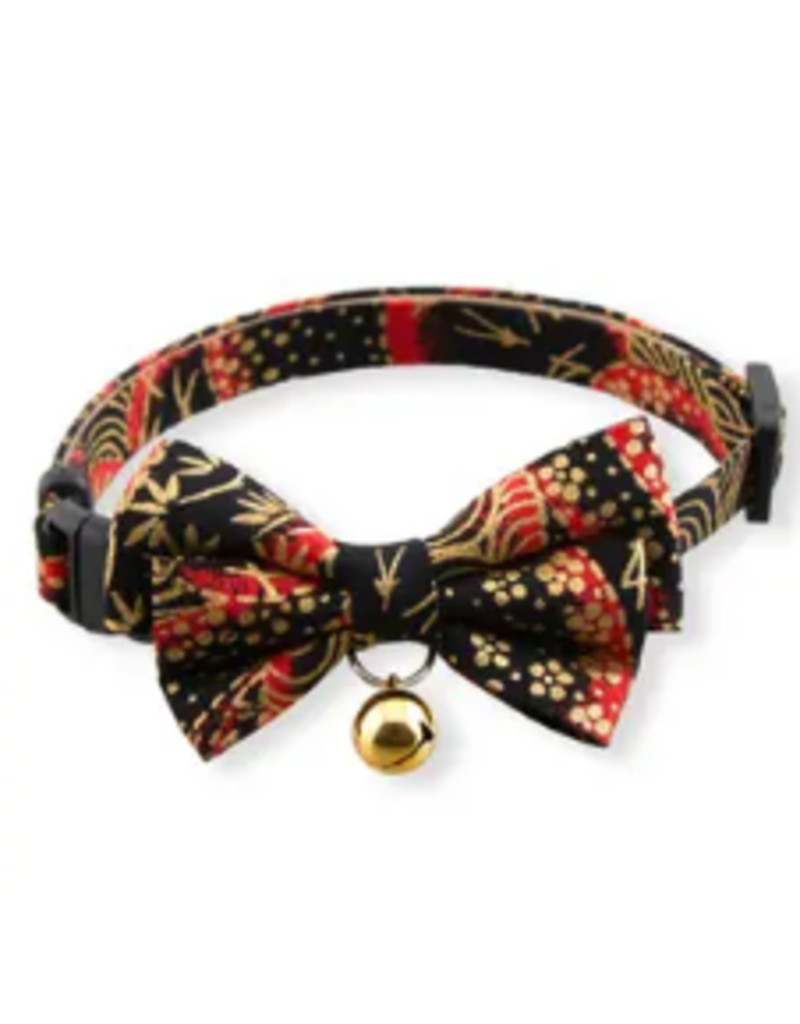Necoichi Necoichi Cat Collar | Gilded Gold Bow Tie Black