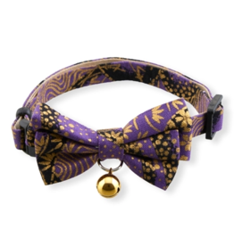 Necoichi Necoichi Cat Collar | Gilded Gold Bow Tie Purple