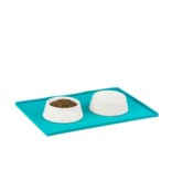 Messy Mutts z Messy Mutts Silicone Mat | Medium Framed Food Mat with Raised Edge / Blue 20" x 12"