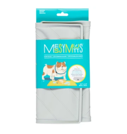 Messy Mutts Messy Mutts Silicone Mat | Medium Framed Food Mat with Raised Edge / Light Grey 20" x 12"