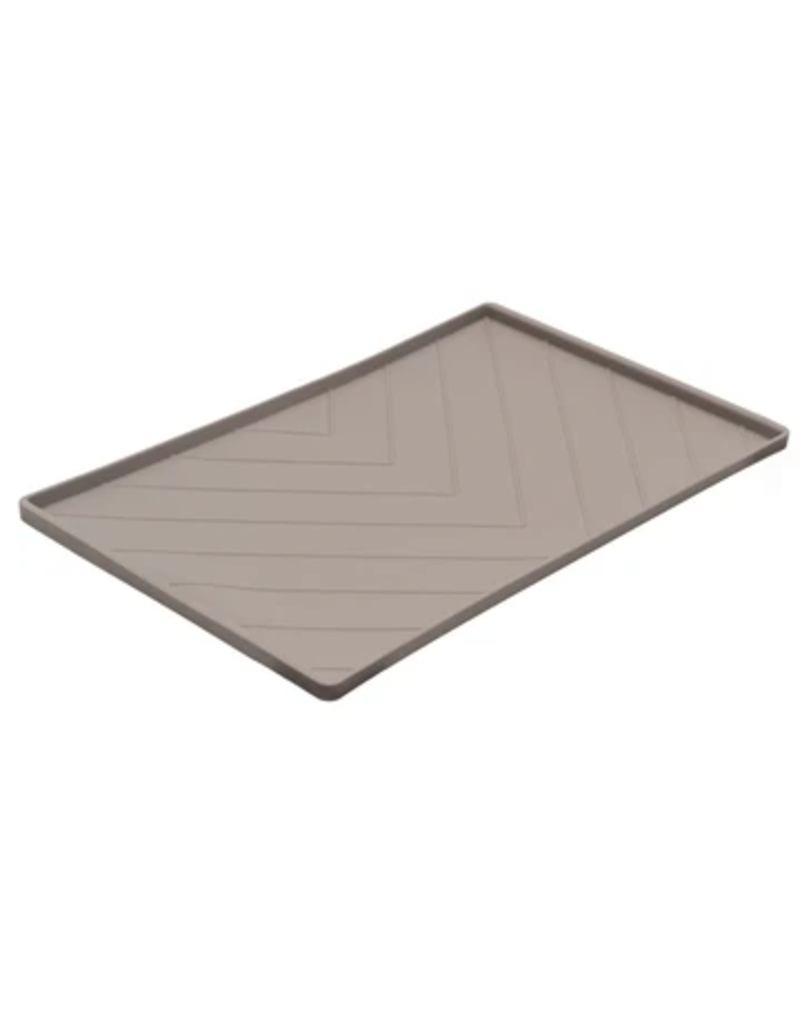 Messy Mutts z Messy Mutts Silicone Mat | Medium Framed Food Mat with Raised Edge / Grey 20" x 12"