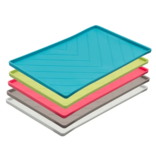 Messy Mutts z Messy Mutts Silicone Mat | Medium Framed Food Mat with Raised Edge / Grey 20" x 12"