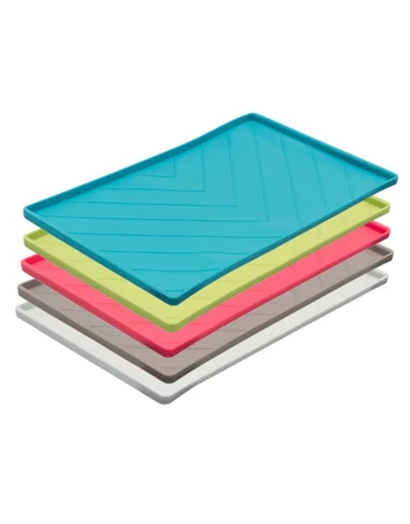 Messy Mutts z Messy Mutts Silicone Mat | Medium Framed Food Mat with Raised Edge / Grey 20" x 12"