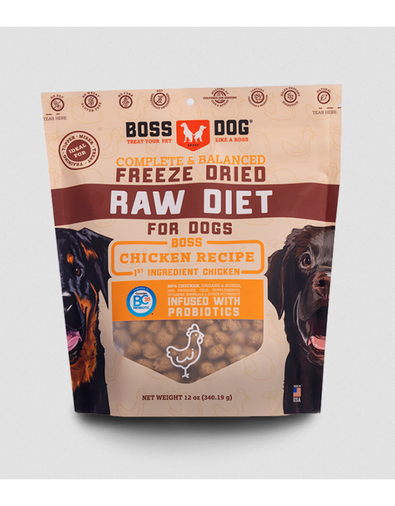 Boss Dog Brand Boss Dog Freeze Dried Dog Food | Chicken Recipe 12 oz