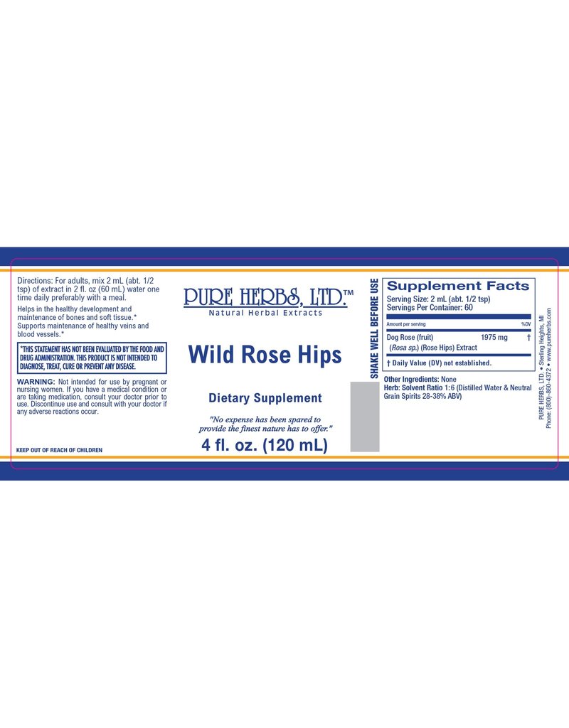 Pure Herbs LTD Pure Herbs LTD Wild Rose Hips 4 oz