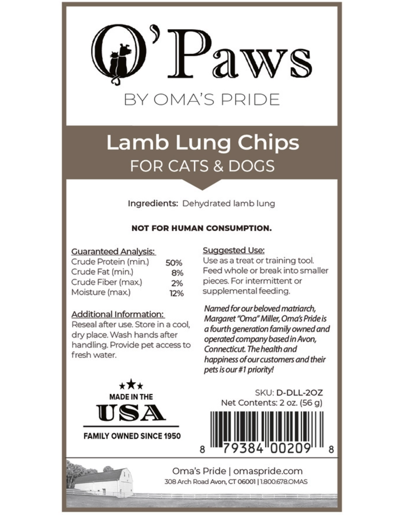 Oma's Pride Oma's Pride Freeze Dried Lamb Lung Chips 2 oz