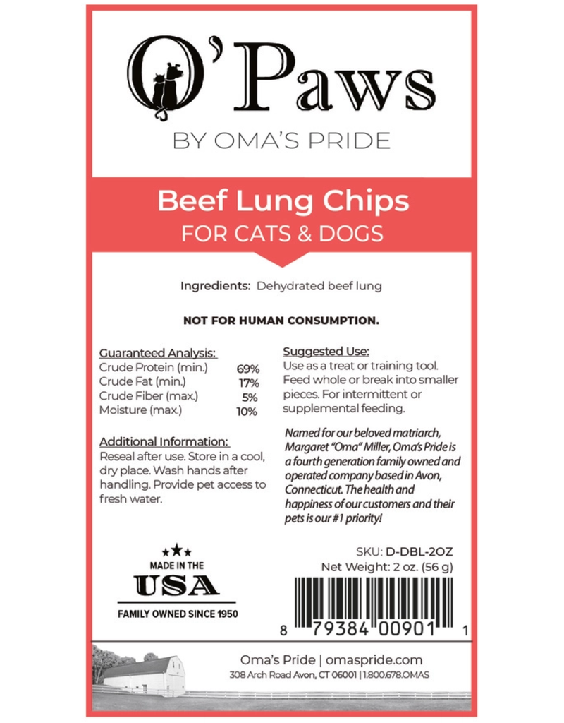 Oma's Pride Oma's Pride Freeze Dried Beef Lung Chips 2 oz