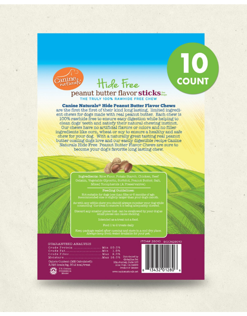 Canine Naturals Canine Naturals Hide Free Dog Chews | Peanut Butter Sticks 10 pk