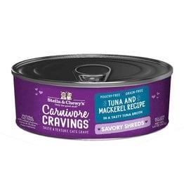 Stella & Chewy's Stella & Chewy's Carnivore Cravings Savory Shreds Canned Cat Food | Tuna & Mackerel 2.8 oz CASE