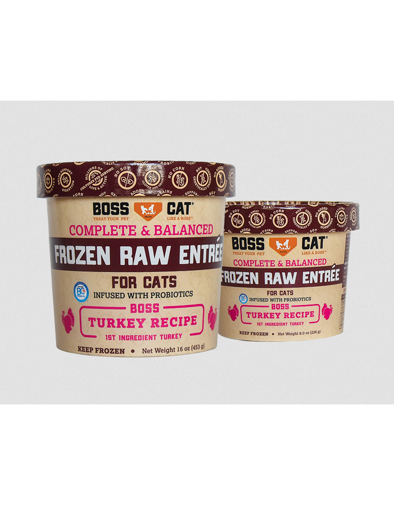 Boss Dog Brand Boss Dog Frozen Raw Cat Food | Turkey Recipe 8 oz  (*Frozen Products for Local Delivery or In-Store Pickup Only. *)