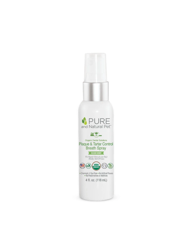 Pure and Natural Pet Pure and Natural Pet | Organic Dental Plaque & Tartar Control Breath Spray Mint 4 oz