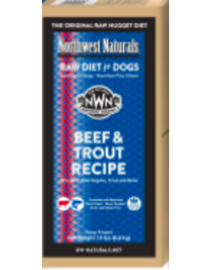 Northwest Naturals Raw Diet Beef & Trout Nuggets Frozen Dog Food, 15-lb