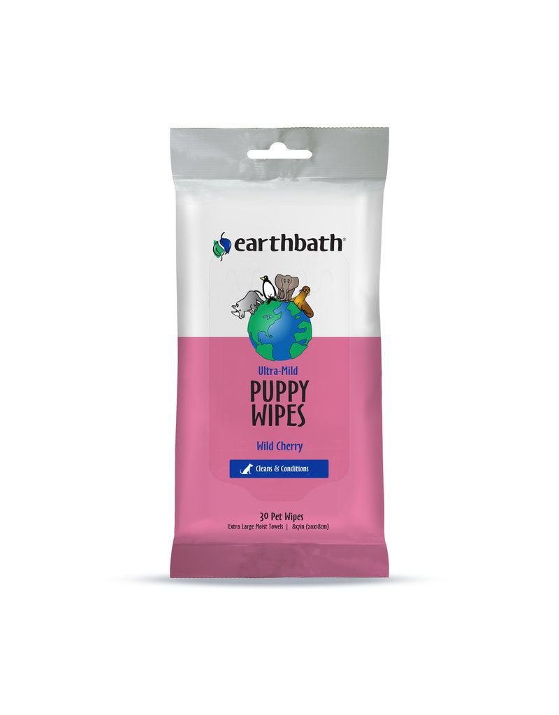 Earthbath DISC/M Earthbath Dog Grooming Wipes | Puppy Wipes Wild Cherry 30 ct