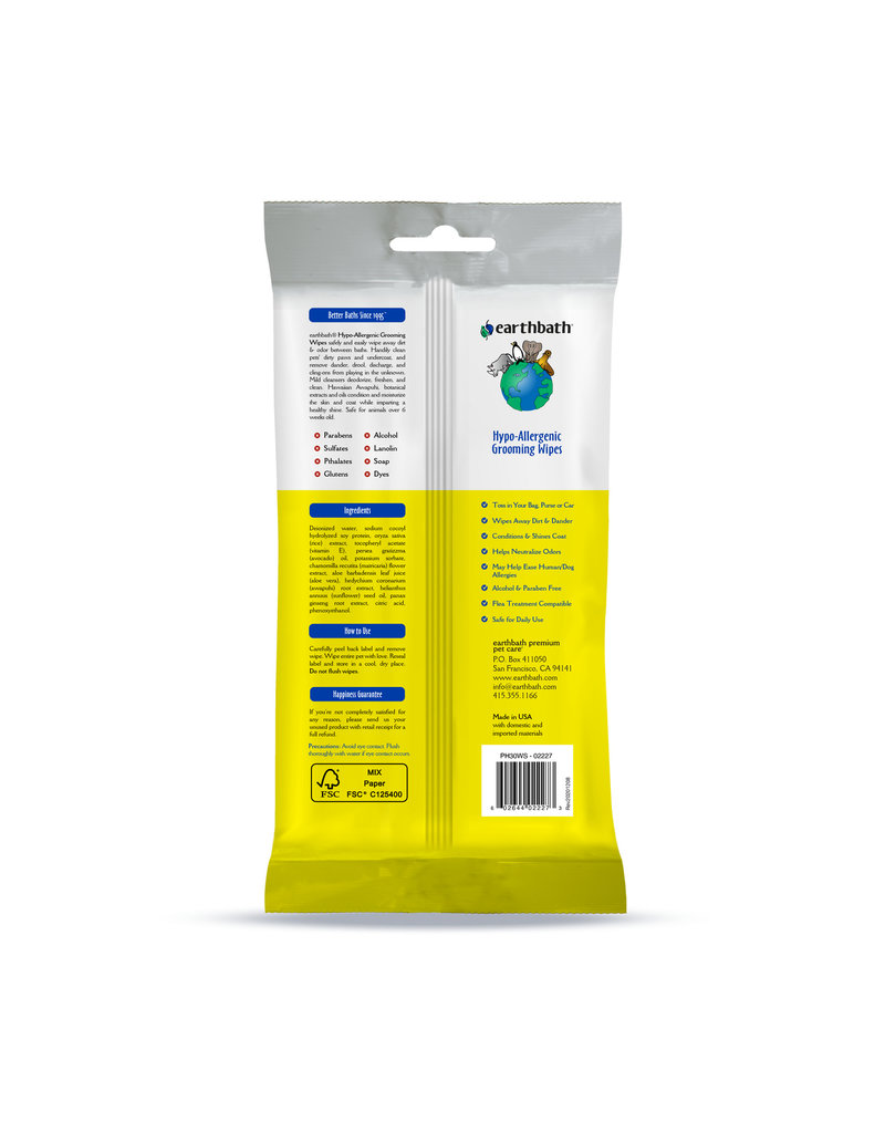 Earthbath Earthbath Dog Grooming Wipes | Hypo-Allergenic Fragrance Free 30 ct