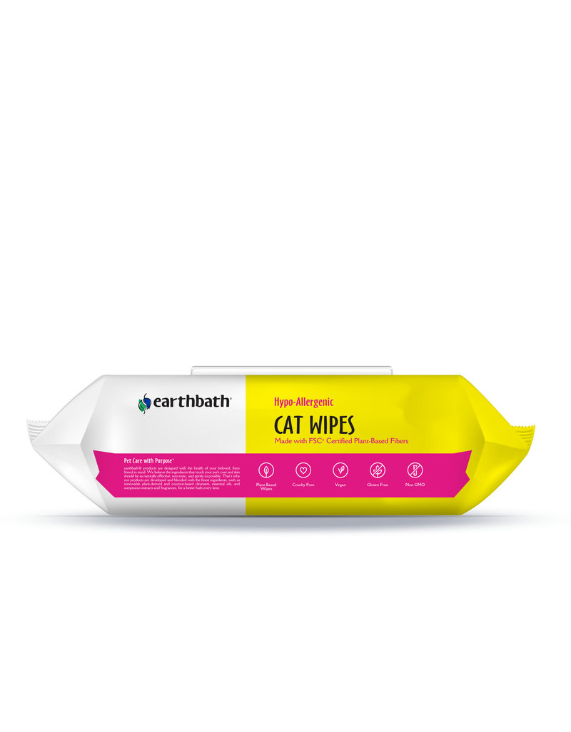 Earthbath Earthbath Cat Grooming Wipes | Hypo-Allergenic Fragrance Free 100 ct
