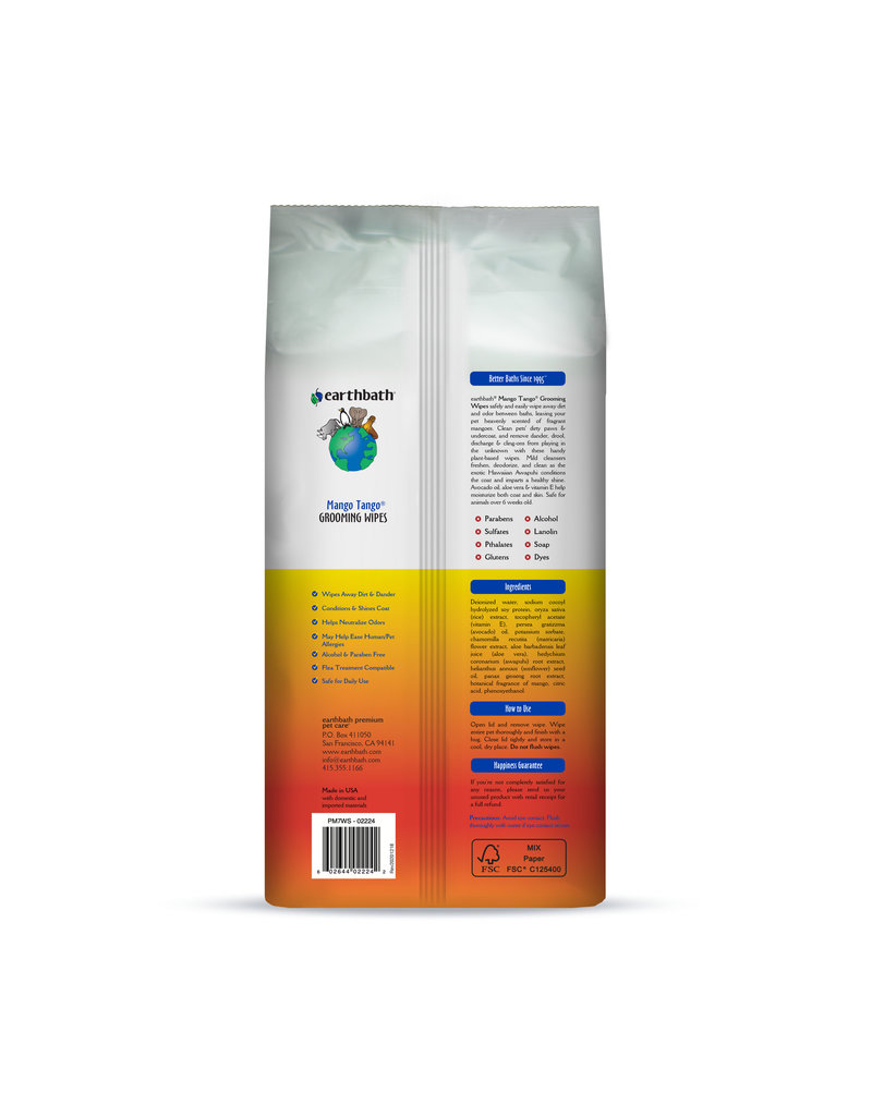 Earthbath Earthbath Dog Grooming Wipes | Mango Tango 100 ct