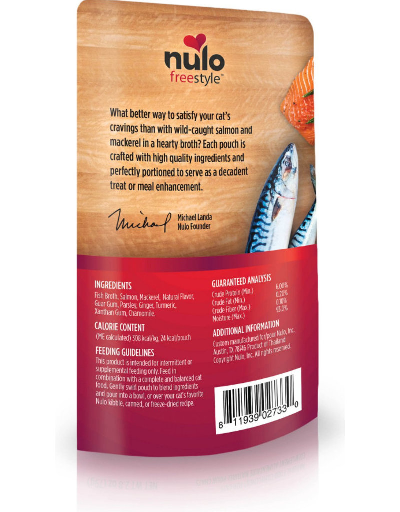 Nulo Nulo Freestyle Cat Food Pouches | Chunky Salmon & Mackerel Broth 2.8 oz CASE