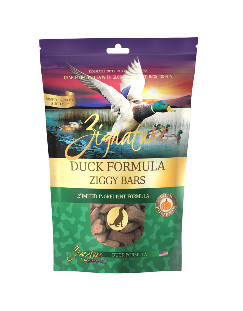 Zignature Zignature Crunchy Dog Treat | Duck Formula Ziggy Bars 12 oz