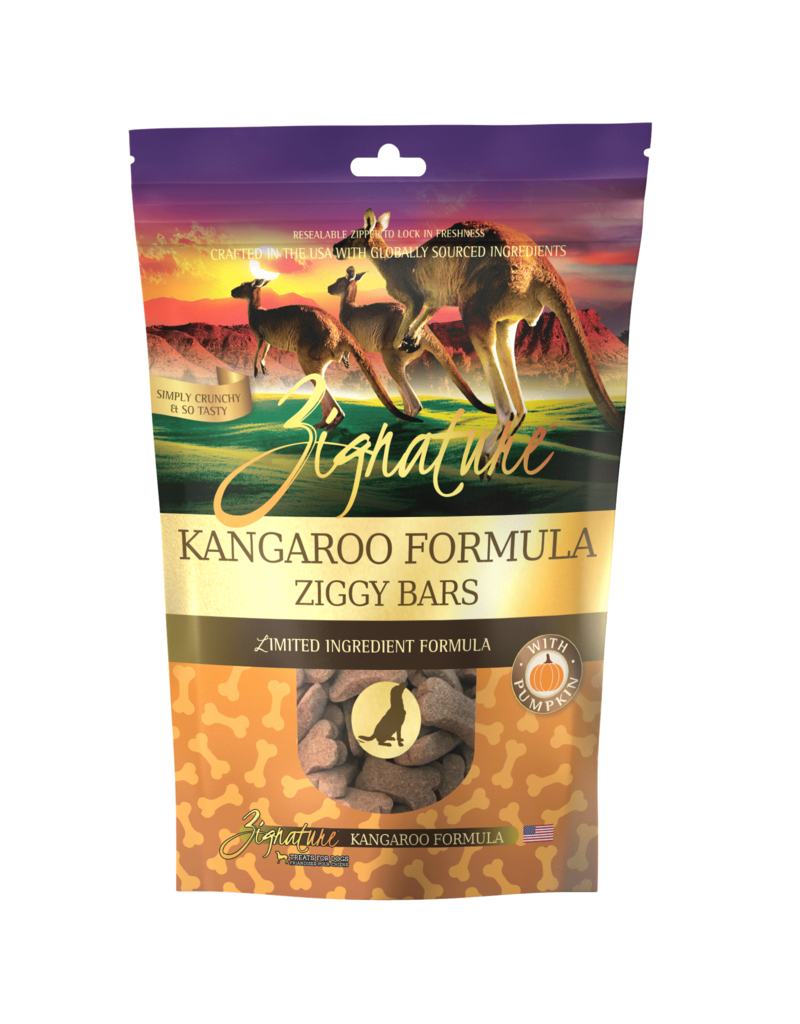 Zignature Zignature Crunchy Dog Treat | Kangaroo Formula Ziggy Bars 12 oz