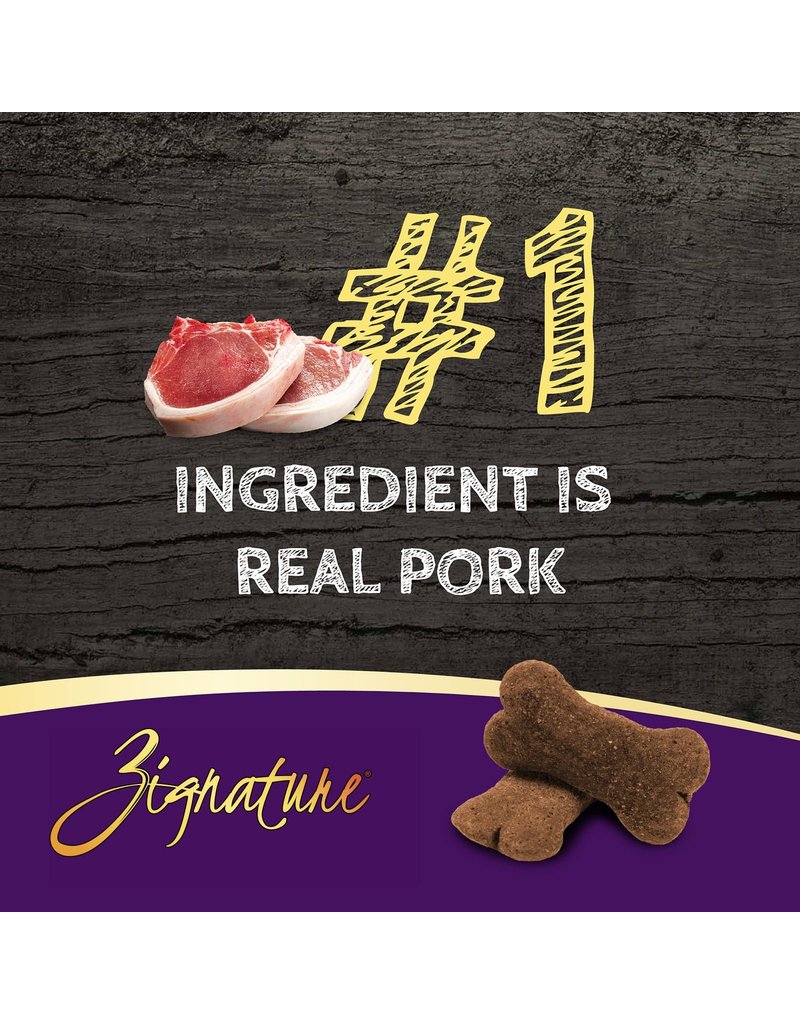 Zignature Zignature Crunchy Dog Treat | Pork Formula Ziggy Bars 12 oz