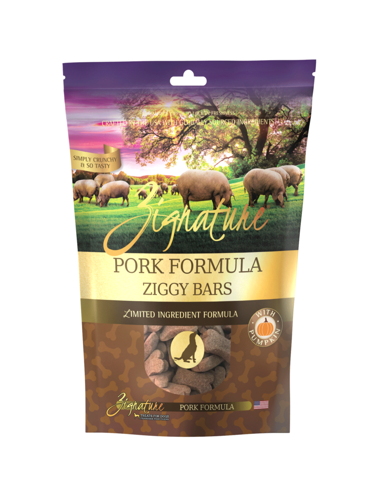 Zignature Zignature Crunchy Dog Treat | Pork Formula Ziggy Bars 12 oz