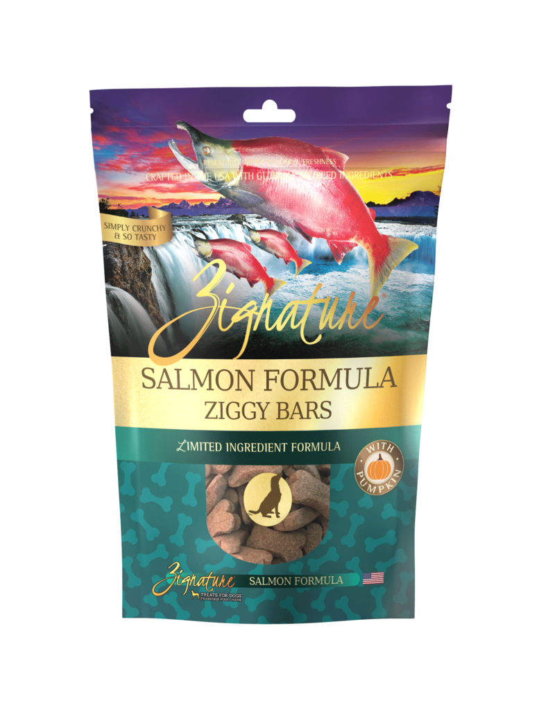 Zignature Zignature Crunchy Dog Treat | Salmon Formula Ziggy Bars 12 oz