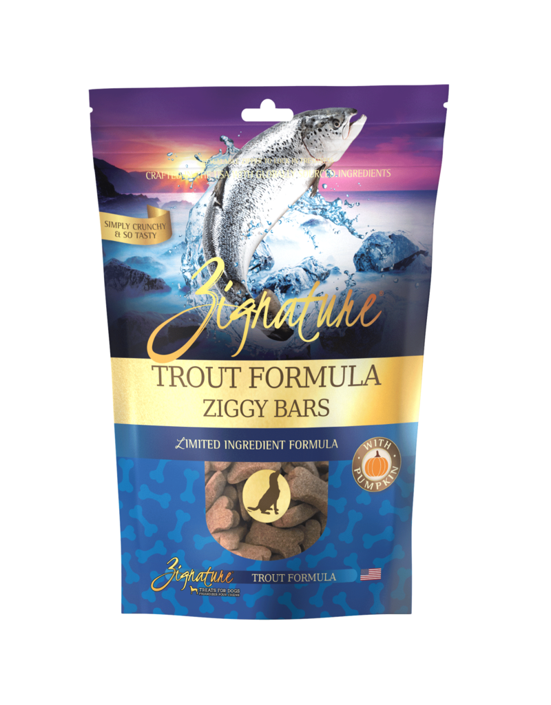Zignature Zignature Crunchy Dog Treat | Trout Formula Ziggy Bars 12 oz