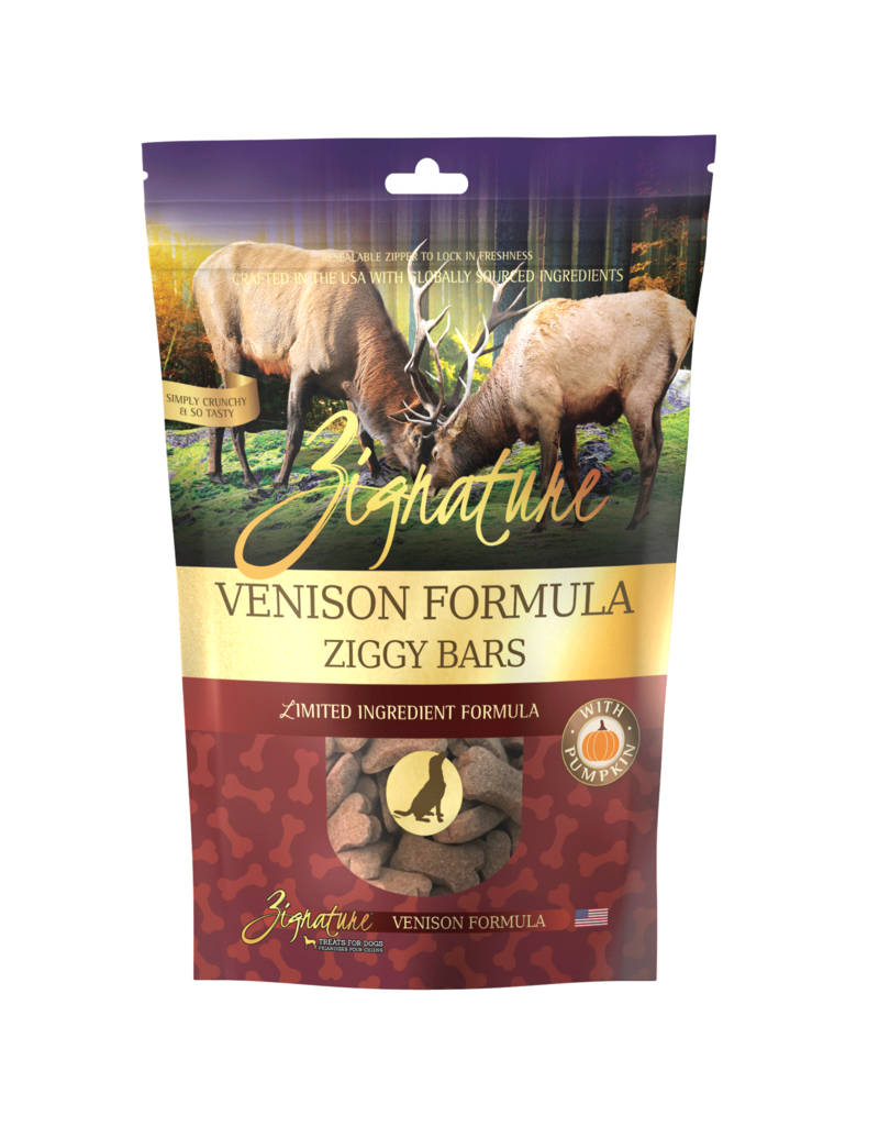 Zignature Zignature Crunchy Dog Treat | Venison Formula Ziggy Bars 12 oz