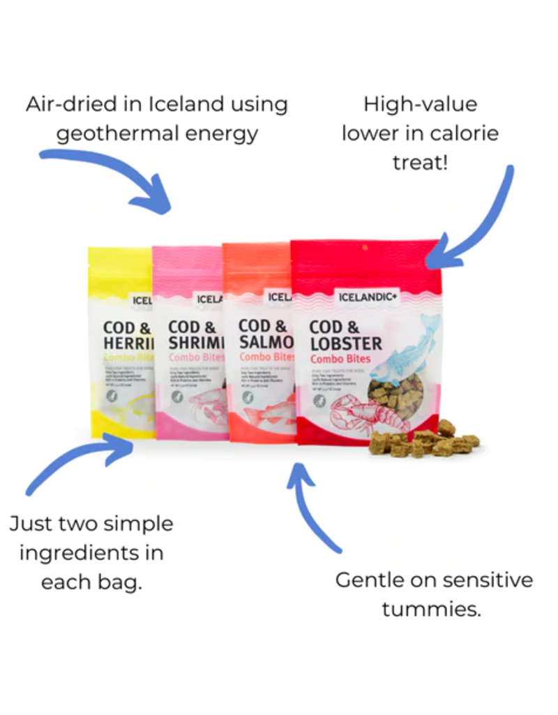 IcelandicPLUS DISC/M Icelandic+ Dog Treats | Cod & Herring Combo Bites 3.52 oz