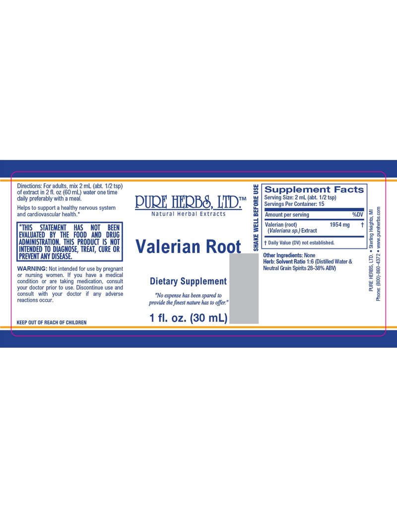 Pure Herbs LTD Pure Herbs LTD Valerian Root 1 oz