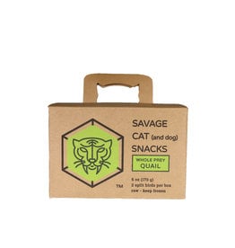 Savage Cat Savage Cat Frozen Pet Treats | Whole Quail 6 oz 2 pk (*Frozen Products for Local Delivery or In-Store Pickup Only. *)