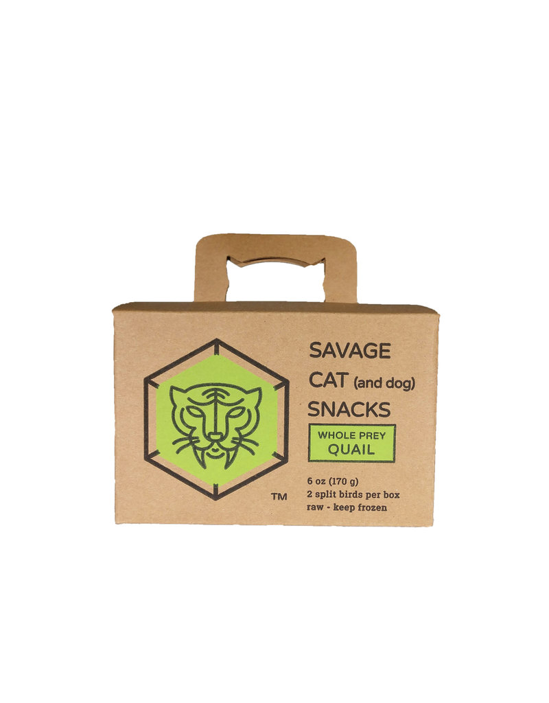 Savage Cat Savage Cat Frozen Pet Treats | Whole Quail 6 oz 2 pk (*Frozen Products for Local Delivery or In-Store Pickup Only. *)