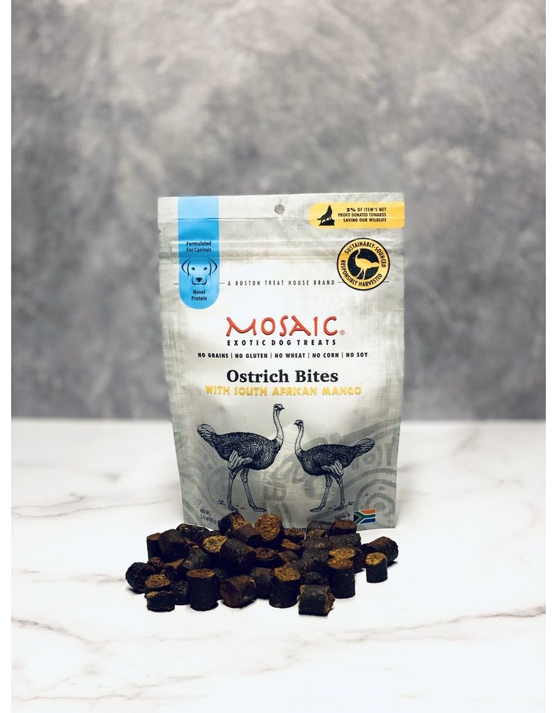 Mosaic Exotic Dog Treats Mosaic Exotic Dog Treats | Ostrich Bites w/ Mango 3 oz