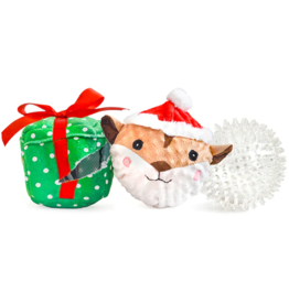 Patchwork Pets Patchwork Pets Holiday Dog Toys | Prickles Squirrel in Present 5"