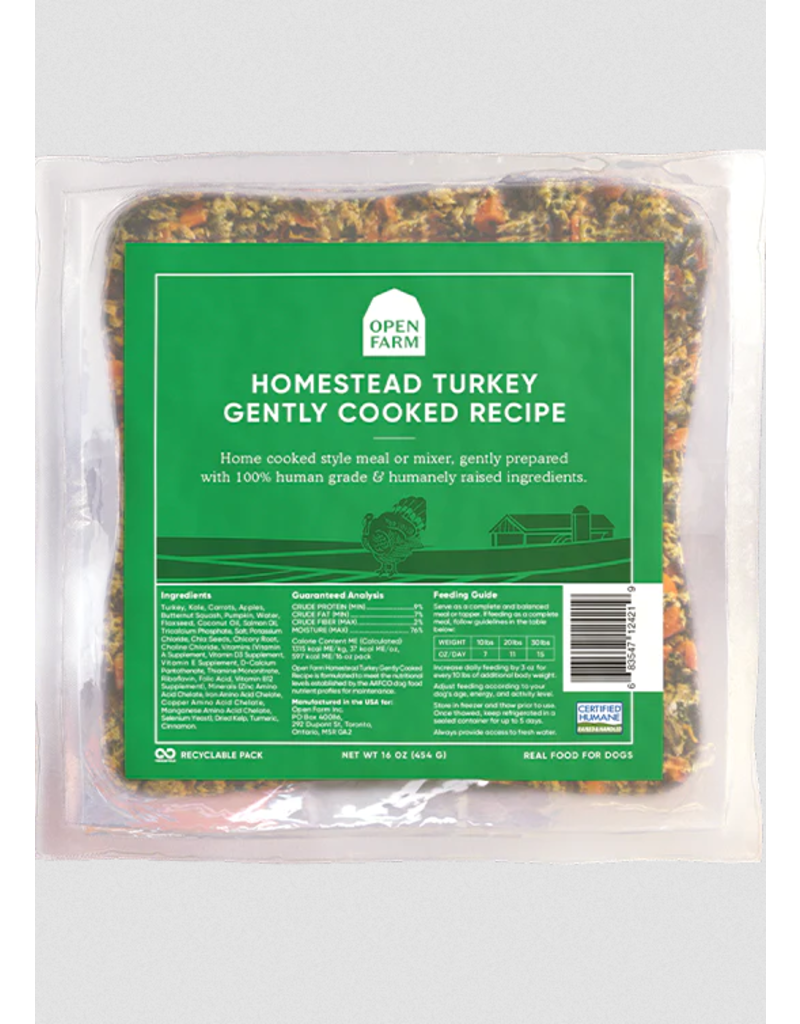 Open Farm Open Farm Frozen Dog Food Gently Cooked | Turkey (6 x 16 oz) 6 lb (*Frozen Products for Local Delivery or In-Store Pickup Only. *)